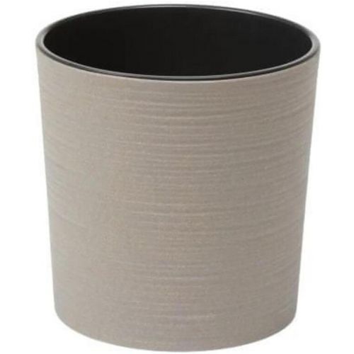 Kvetináč plastový, priemer 19cm, MALWA ECO WOOD DLUTO, sivý