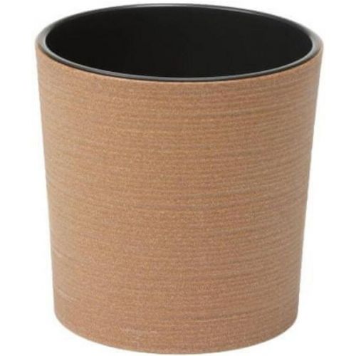 Kvetináč plastový, priemer 19cm, MALWA ECO WOOD DLUTO, hnedý