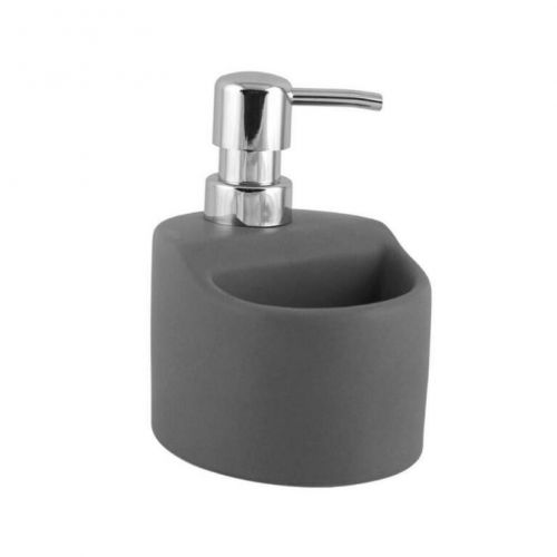 Dávkovač mydla/saponátu 330ml, s nádobkou na špongiu, sivý