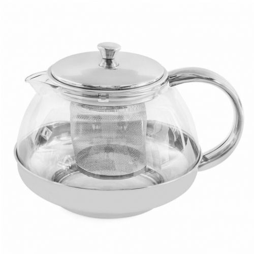 Čajník s uškom a sitkom ROSA nerez/sklo, 1000 ml