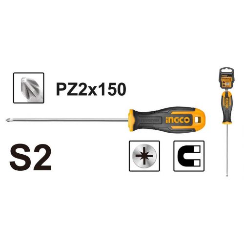 Skrutkovač krížový 6x150mm PZ2 S2 INGCO