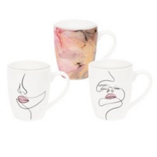Hrnček porcelánový MINIMAL, 360 ml, mix 3 vzorov