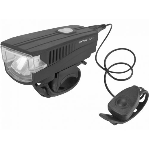 Svietidlo na bicykel, 350lm, 1,2Ah, Li-Po, IPX4, micro USB, klaksón