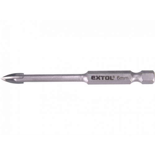 Vrták do skla 6x76mm, šesťhranná 1/4" stopka