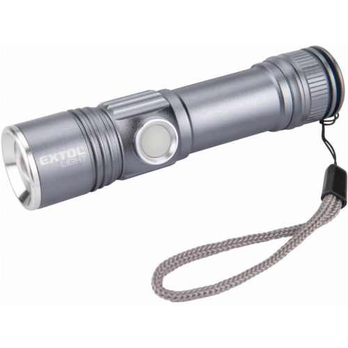 Svietidlo hliníkové nabíjateľné, 280lm, 110mm, microUSB nabíjanie