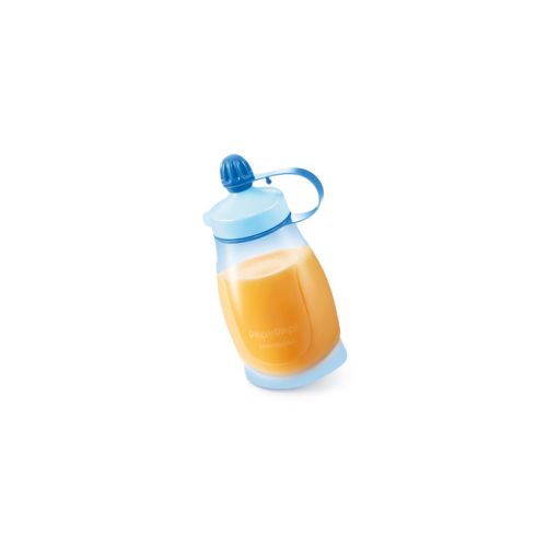Pružná fľaša PAPU PAPI 200 ml, s lyžičkou, modrá
