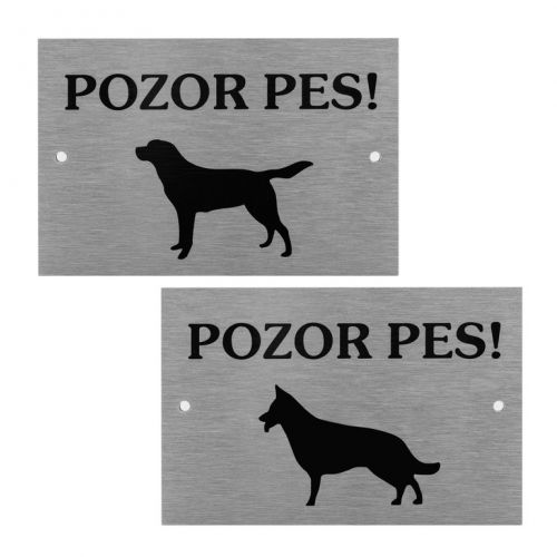 Označenie/ tabuľka "Pozor pes!", mix