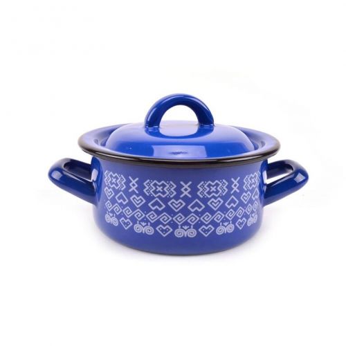 Kastról smaltovaný s pokrievkou, 22cm / 4,0L, dekor Čičmany