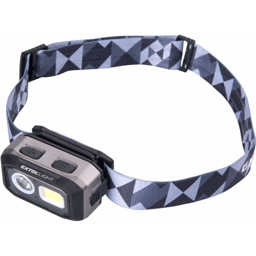 Čelovka 500lm, Osram + COB, nabíjateľná, 3,7V/1Ah, Lion, 3xAAA, USB, pohybový senzor