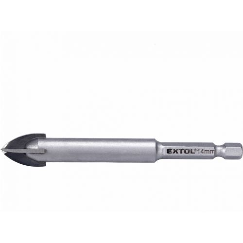 Vrták do skla 14x91mm, šesťhranná 1/4" stopka