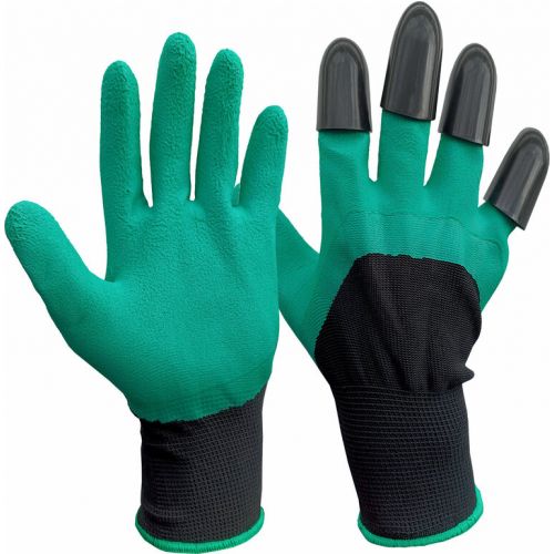 Rukavice záhradné máčané v latexe, 8, plastové pazúry
