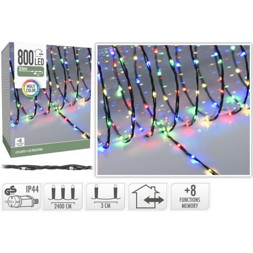 Svetlo vianočné 800LED, farebné, s funkciami, vonkajšie/vnútorné