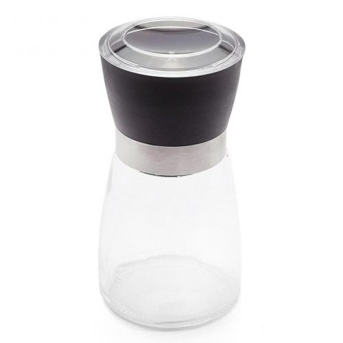Mlynček ručný na korenie a soľ, 170 ml, sklo/UH čierny