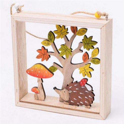 Ozdoba závesná obraz jesenný 15,7x15,7x3,5 cm