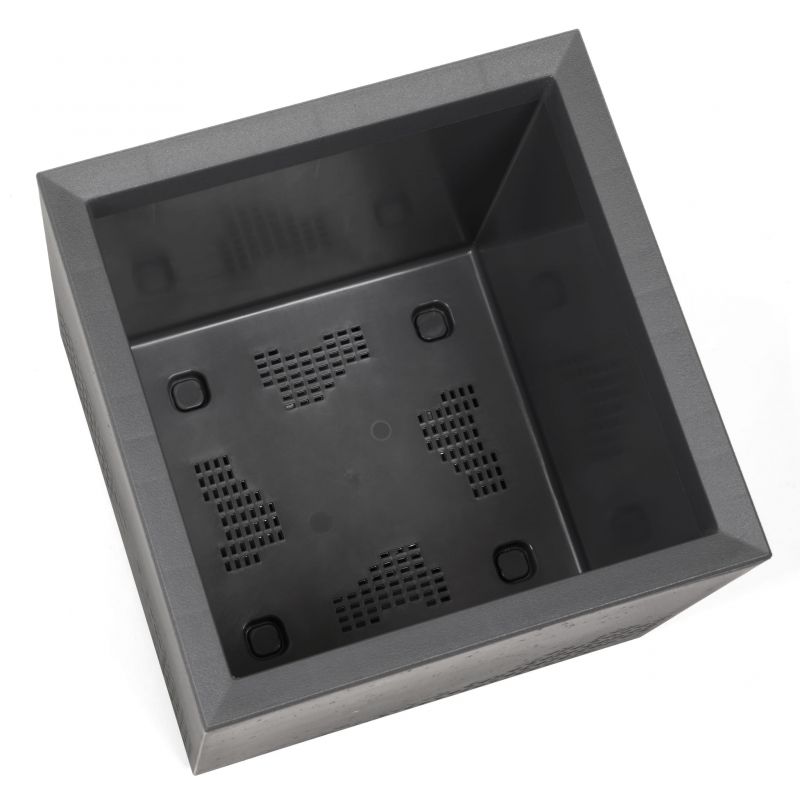Kinekus Kvetináč plastový 390x390 mm KARO ECO COFFEE DESKA espresso výška 394 mm na kolieskach