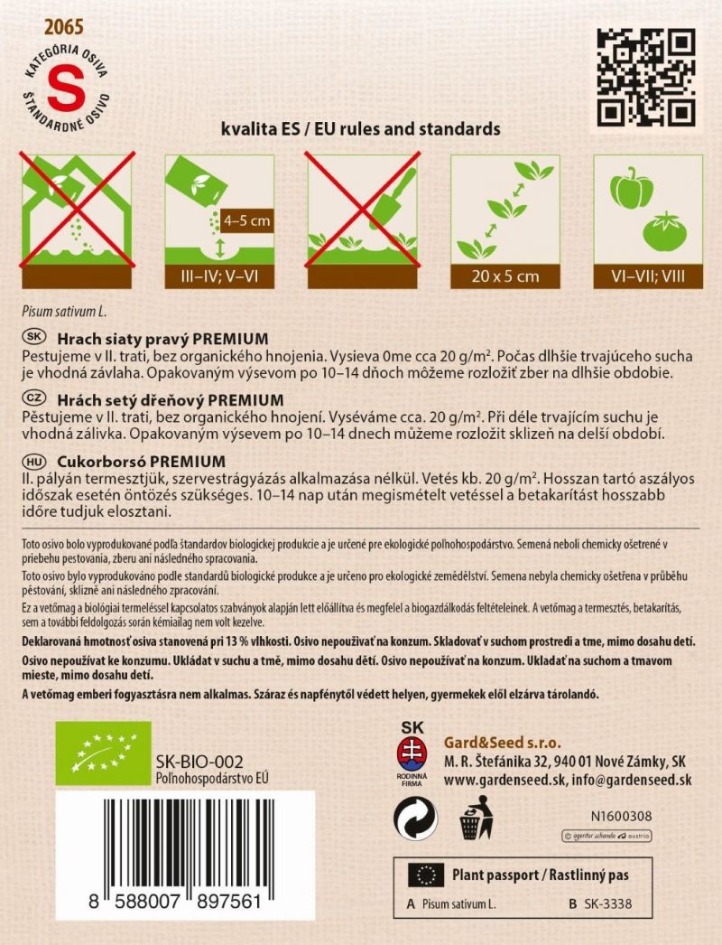 Kinekus BIO Hrach siatý pravý – Progress 9