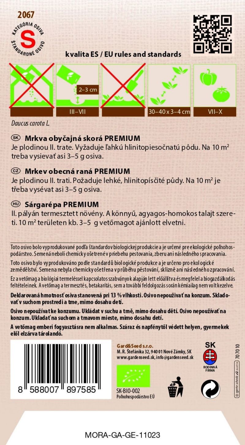 Kinekus BIO Mrkva obyčajná pravá – Nantes 5