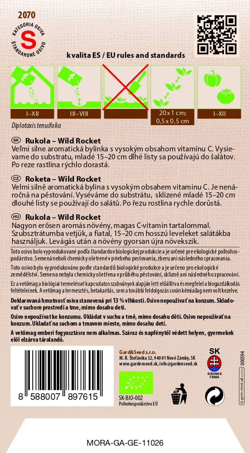 Kinekus BIO Rukola – Wild Rocket