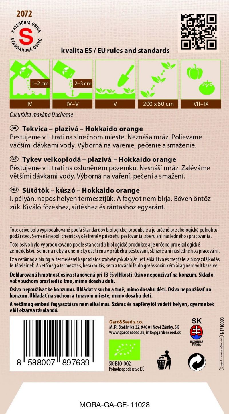 Kinekus Tekvica Hokkaido Orange BIO