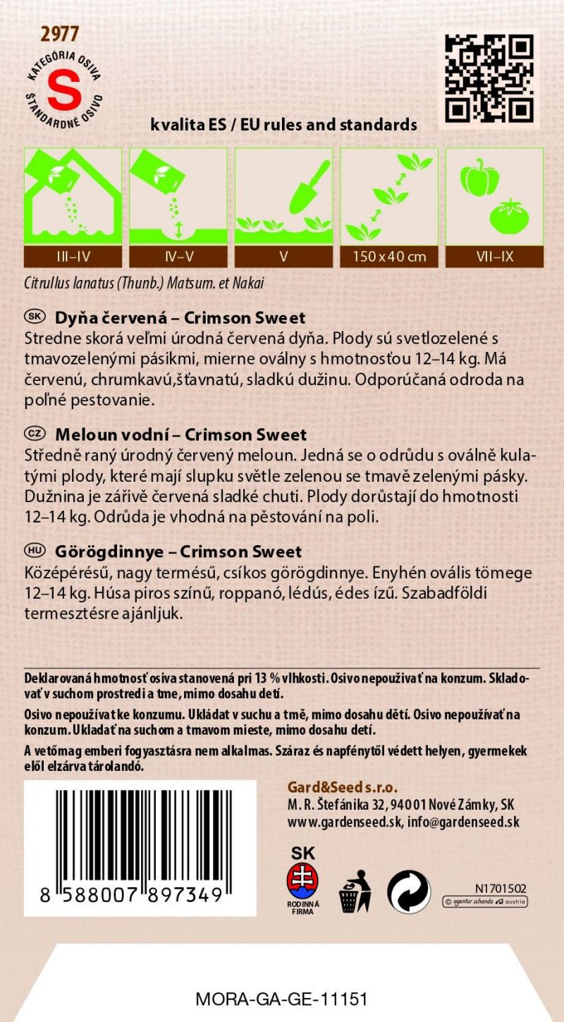 Kinekus Dyňa červená – Crimson Sweet