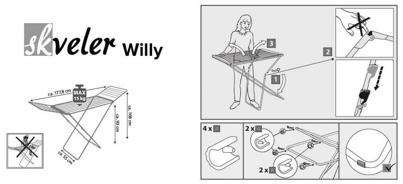 Kinekus Sušiak na prádlo Willy rozkladací 20m