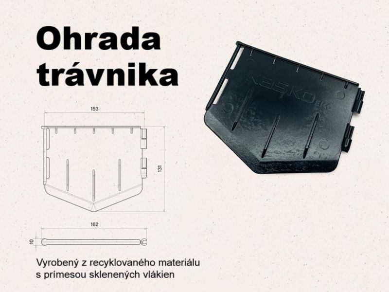 Ohrada trávnika - plastový obrubník zatĺkací, 1m