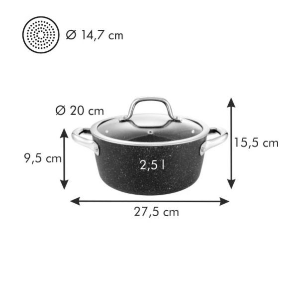 Kinekus Kastról PRESIDENT Stone s pokrievkou priemer 20 cm, 2.5 l