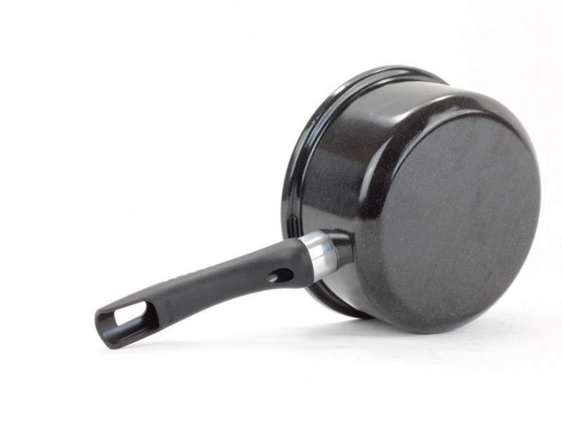 Kinekus Kastról smalt 16cm/ 1,2l STANDARD čierny rajnica s rúčkou