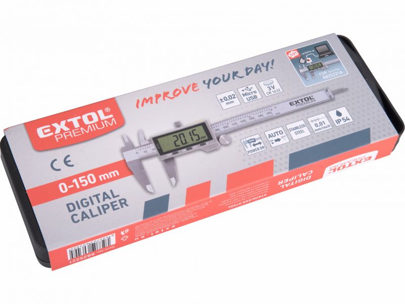 Meradlo posuvné digitálne, 0-150mm, rozlíšenie 0,01mm, presnosť 0,02mm, USB výstup
