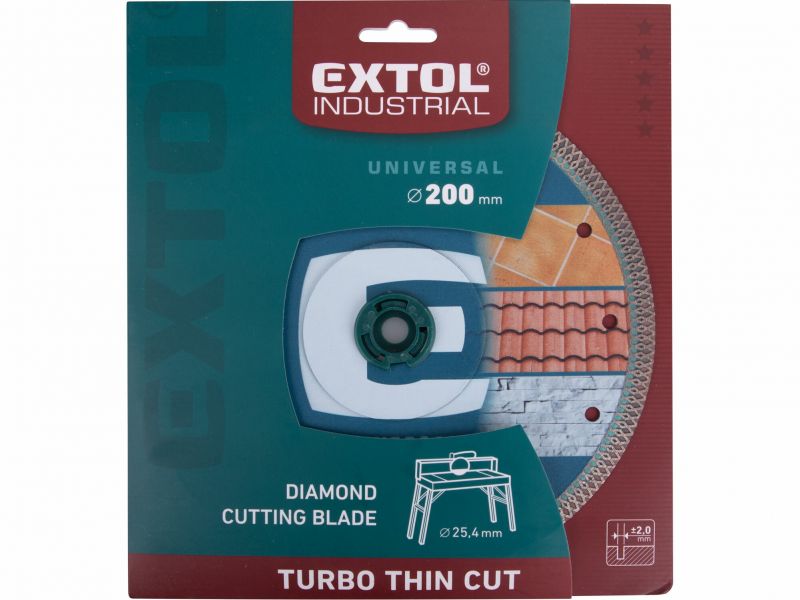 EXTOL INDUSTRIAL Kotúč rezný diamant. 200mm Turbo
