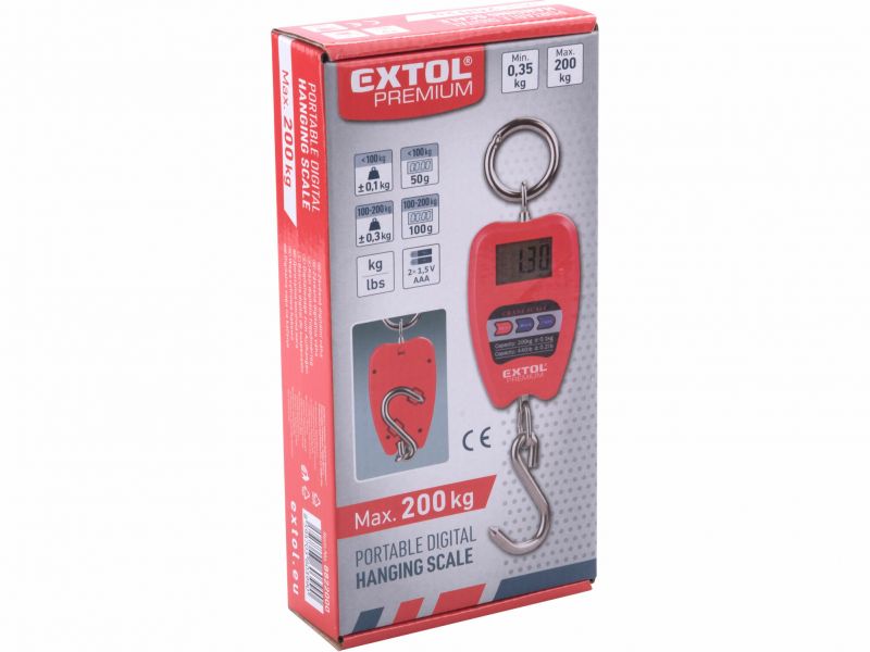 EXTOL PREMIUM Váha závesná s hákom, max. 200kg +-100g