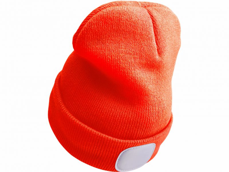 EXTOL LIGHT Čiapka oranž.s čelovým svetlom, LED 4x25lm, USB