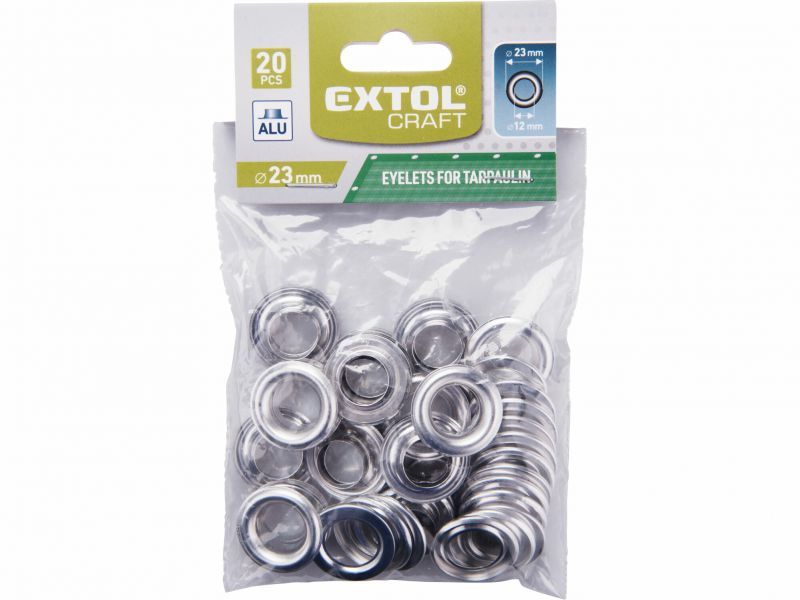 EXTOL CRAFT Oká hliníkové pre polyetylénové plachty, 20ks