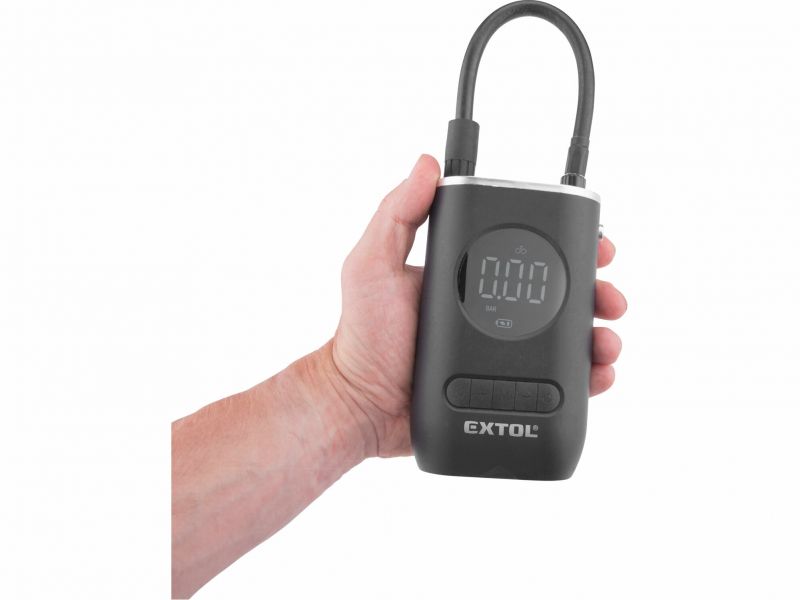 EXTOL PREMIUM Kompresor AKU 7,4V/2Ah Li-on, max. 10 bar, 15l/min