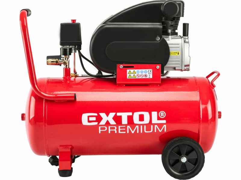 EXTOL PREMIUM Kompresor olej. príkon 1,8kW, nádoba 50L, max. 8bar.
