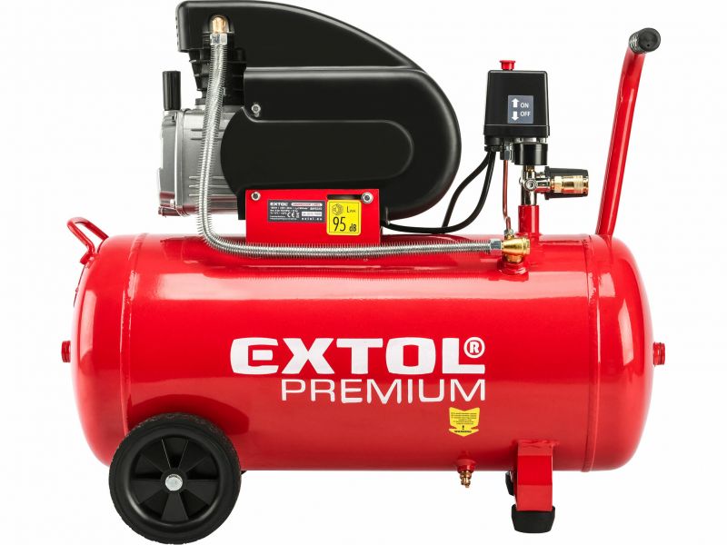 EXTOL PREMIUM Kompresor olej. príkon 1,8kW, nádoba 50L, max. 8bar.