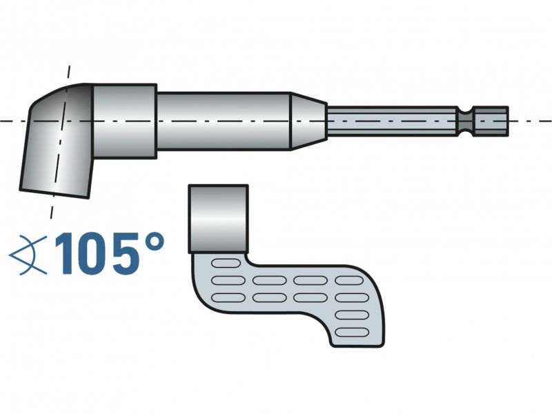 EXTOL CRAFT Nadstavec na bity rohový, 140mm, 1/4"" HEX na 1/4""bit,max.25Nm