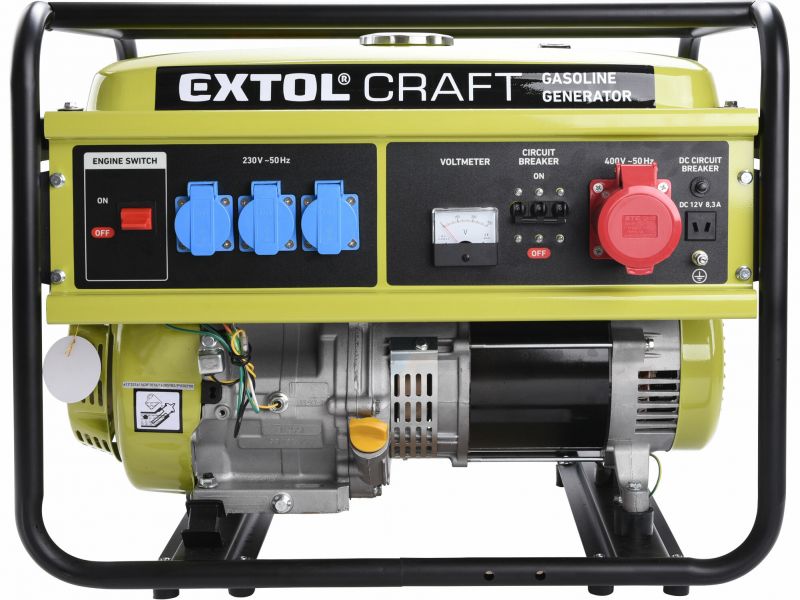EXTOL CRAFT Elektrocentrála rámová benzínová 3F, 5,5kW/3x1,8kW, 13HP