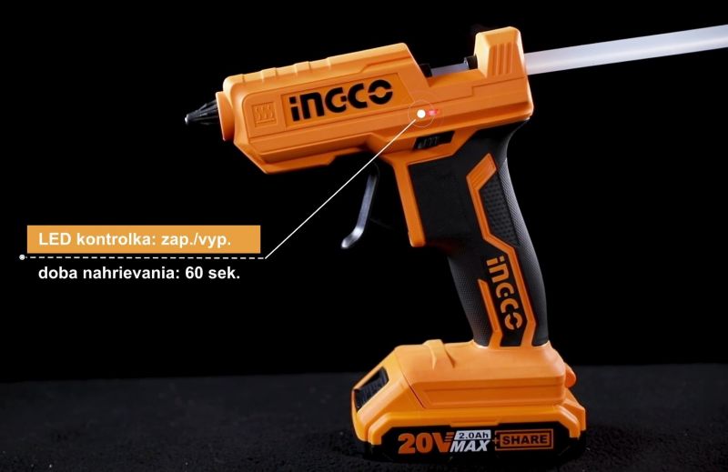 Kinekus Pištol tavná CGGLI2001 INGCO AKU 20V P20S bez akumulátora a nabíjačky