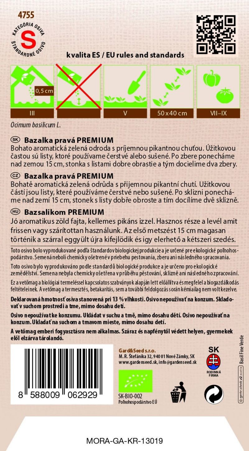 Kinekus Bazalka pravá BIO #10SK