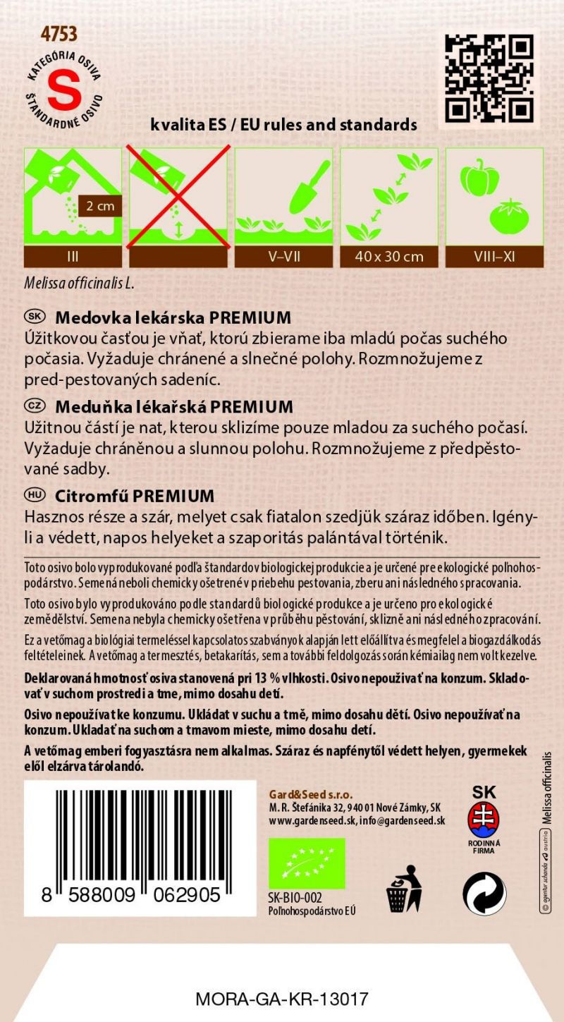 Kinekus Medovka lekárska BIO #10SK