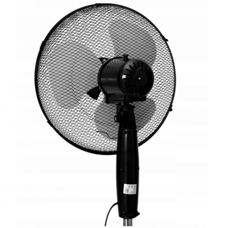Ventilátor stojanový, 50W, priemer 40cm, HURRICANE, čierno-sivý