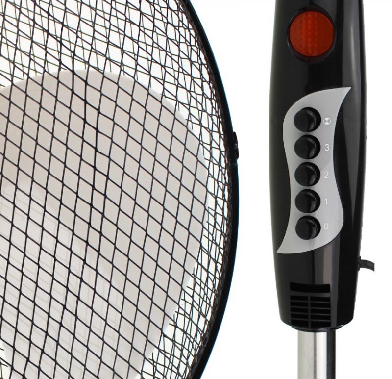 Ventilátor stojanový, 50W, priemer 40cm, HURRICANE, čierno-sivý foto4