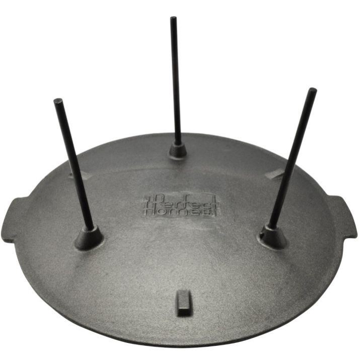 Platňa grilovacia liatinová okrúhla, priemer 45cm, s nožičkami foto3
