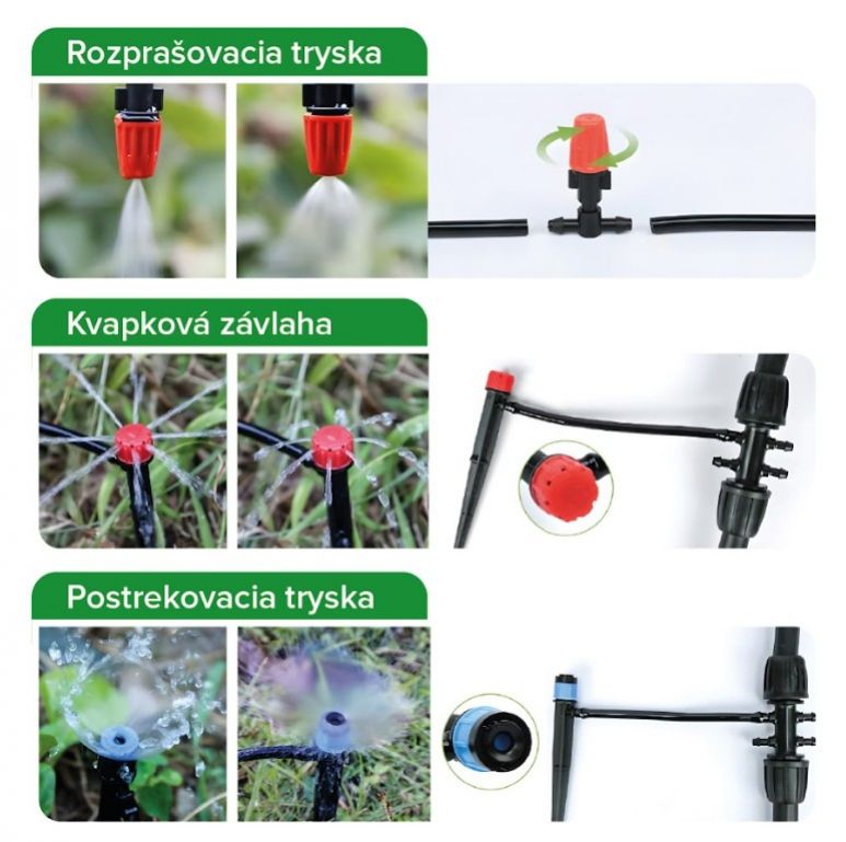 GARDENKUS Závlaha - zavlažovací systém na 1/2", sada 125ks, GARDENKUS