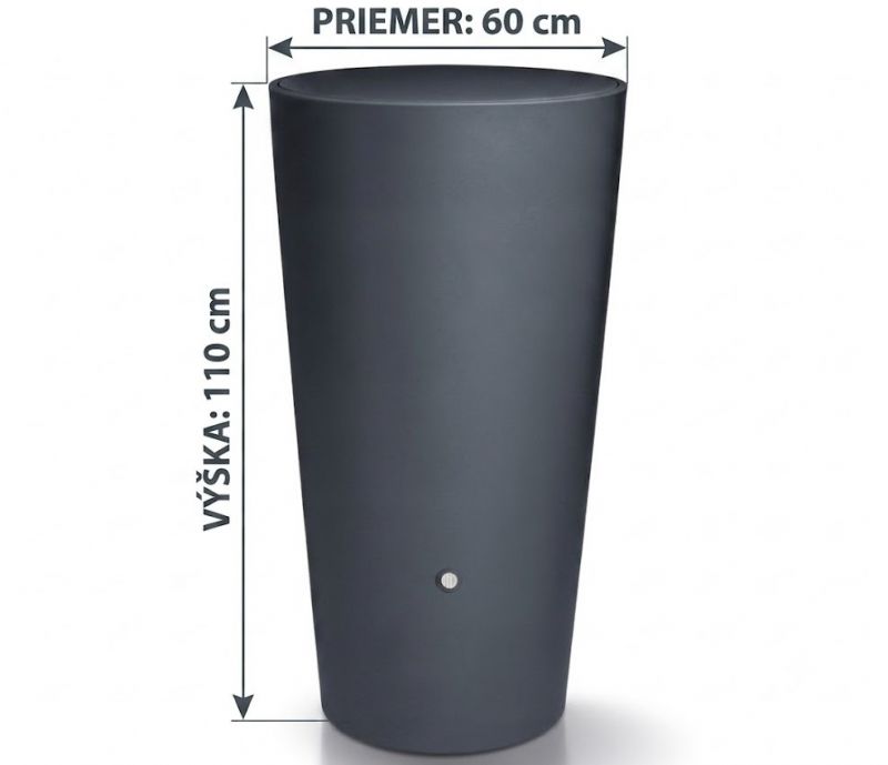 Kinekus Sud na dažďovú vodu s vekom, 210l, antracit, plastový