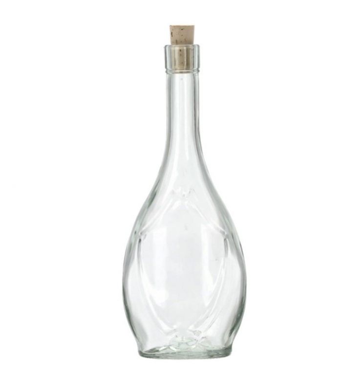 Kinekus Fľaša sklenená, 250ml, IKONA, s korkovým uzáverom