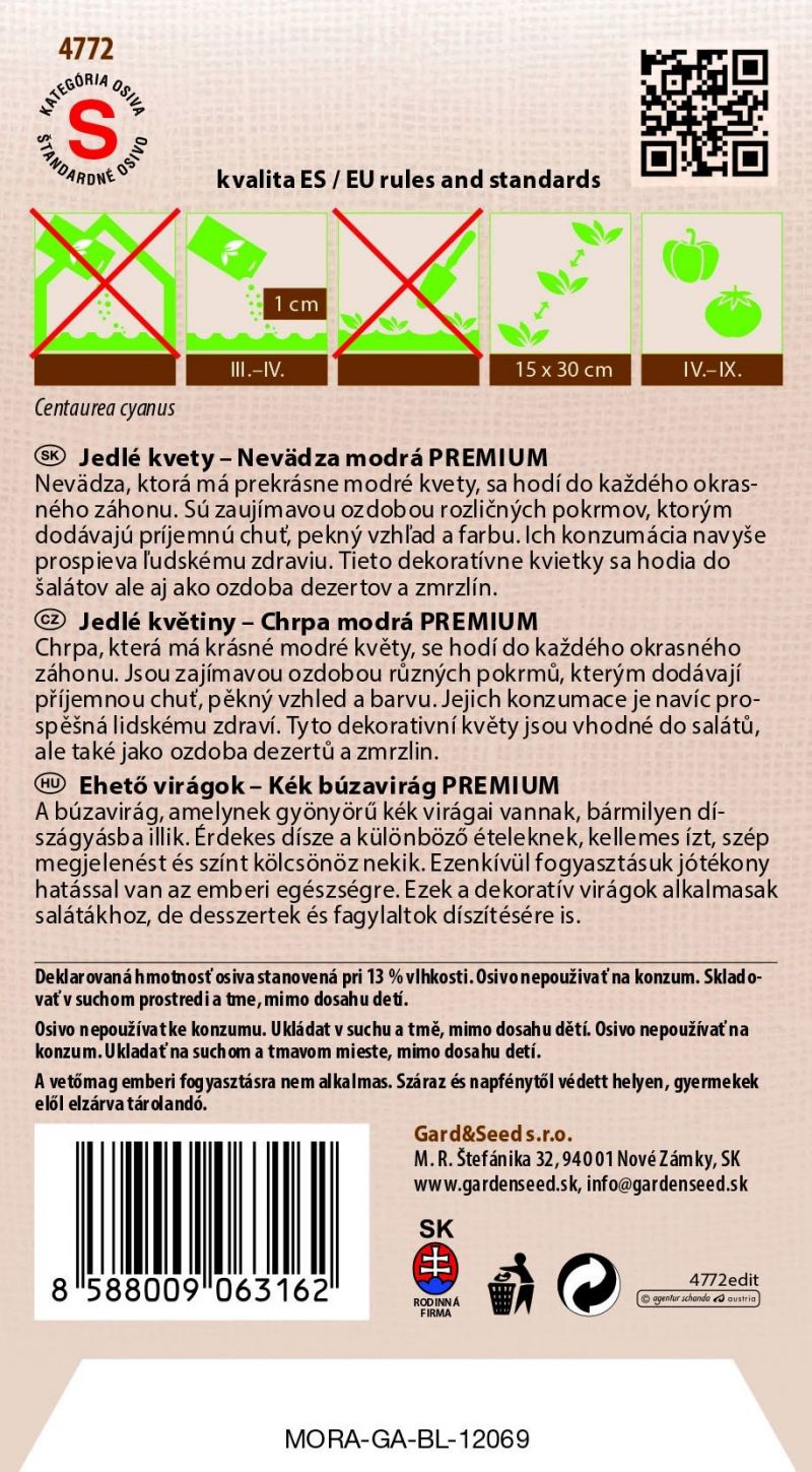 Kinekus Kvety jedlé - nevädza modrá #6SK