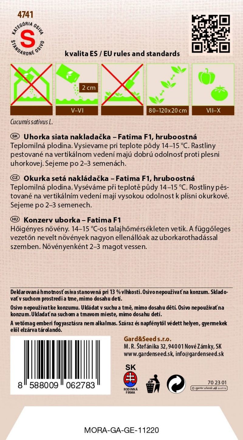 Kinekus Uhorka nakl. Fatima F1 #8SK