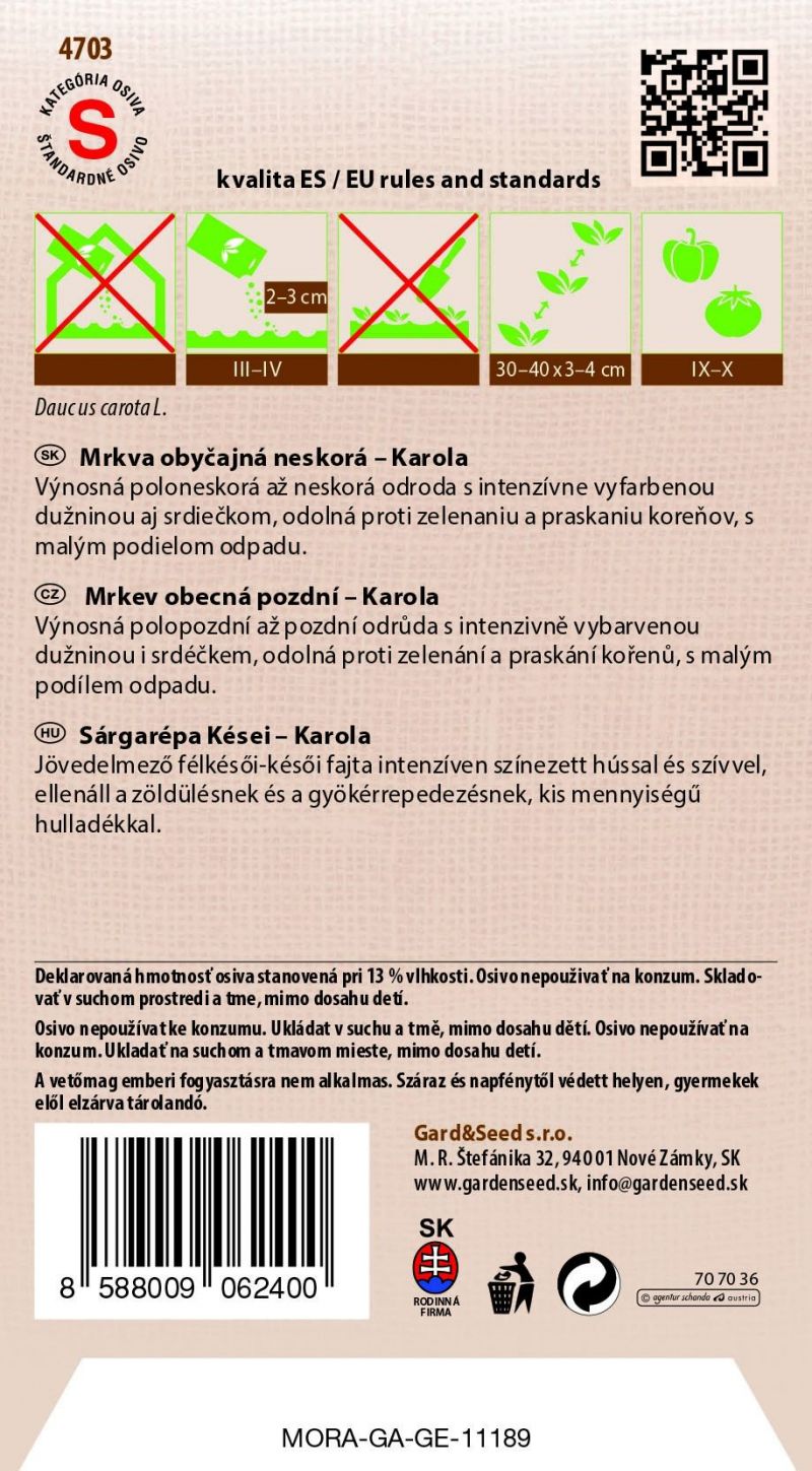 Kinekus Mrkva neskorá KAROLA #3SK